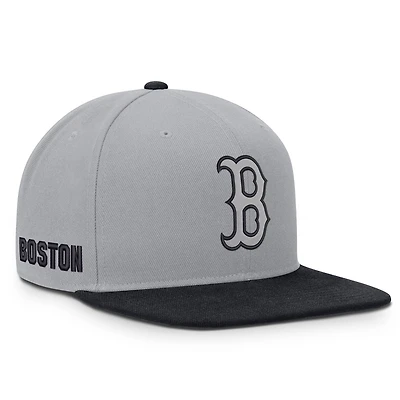 Men's Nike Gray/Navy Boston Red Sox Primetime Pro Dri-FIT Snapback Hat