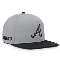 Men's Nike Gray/Navy Atlanta Braves Primetime Pro Dri-FIT Snapback Hat