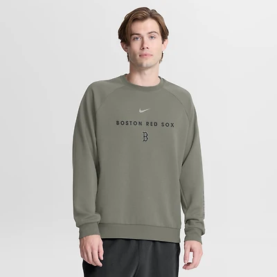 Men's Nike Olive Boston Red Sox Statement Primary Raglan Dri-FIT Sweatshirt
