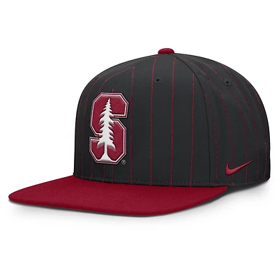 Men's Nike Black Stanford Cardinal 2026 Primetime Pin Stripe 2-Tone Snapback Hat
