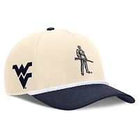 Unisex Nike Natural West Virginia Mountaineers 2026 Primetime Natural 5-Panel Rope 2-Tone Rise Hat