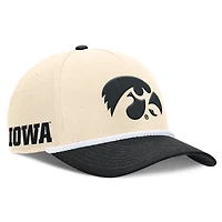 Unisex Nike Natural Iowa Hawkeyes 2026 Primetime Natural 5-Panel Rope 2-Tone Rise Hat