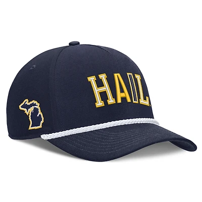Unisex Nike Navy Michigan Wolverines 2026 Basketball Refresh 5-Panel Rope Rise Hat