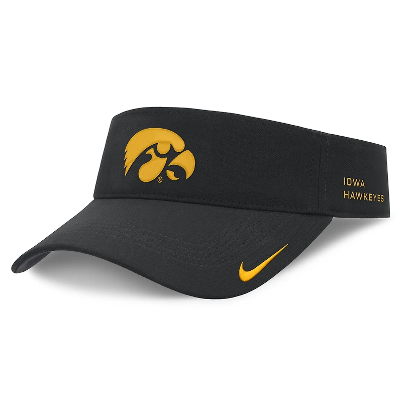 Unisex Nike Black Iowa Hawkeyes 2026 On-Field Ace Adjustable Visor