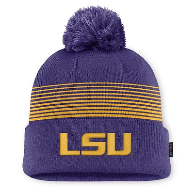 Unisex Nike Purple LSU Tigers On-Field Cuffed Knit Hat with Pom