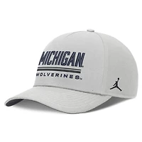Men's Jordan Brand  Gray Michigan Wolverines 2026 Sideline Dri-FIT Rise Adjustable Hat
