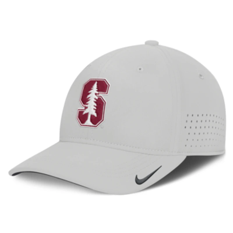 Men's Nike  Gray Stanford Cardinal 2026 Sideline Practice AeroBill SwooshFlex Dri-FIT Hat
