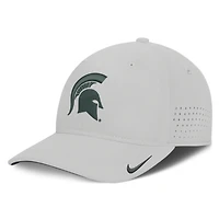 Men's Nike  Gray Michigan State Spartans 2026 Sideline Practice AeroBill SwooshFlex Dri-FIT Hat