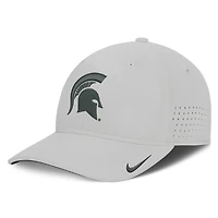 Men's Nike  Gray Michigan State Spartans 2026 Sideline Practice AeroBill SwooshFlex Dri-FIT Hat