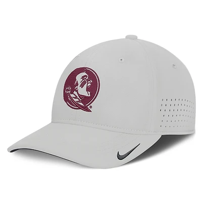Men's Nike  Gray Florida State Seminoles 2026 Sideline Practice AeroBill SwooshFlex Dri-FIT Hat