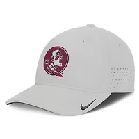 Men's Nike  Gray Florida State Seminoles 2026 Sideline Practice AeroBill SwooshFlex Dri-FIT Hat