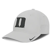 Men's Nike  Gray Duke Blue Devils 2026 Sideline Practice AeroBill SwooshFlex Dri-FIT Hat