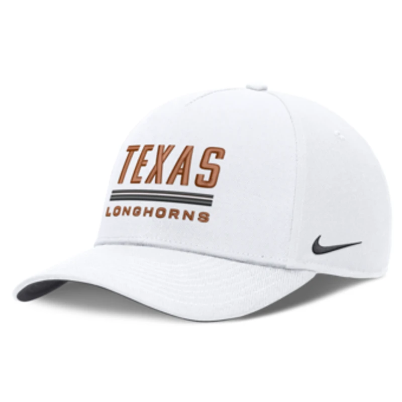 Men's Nike White Texas Longhorns 2026 Sideline Dri-FIT Rise Adjustable Hat