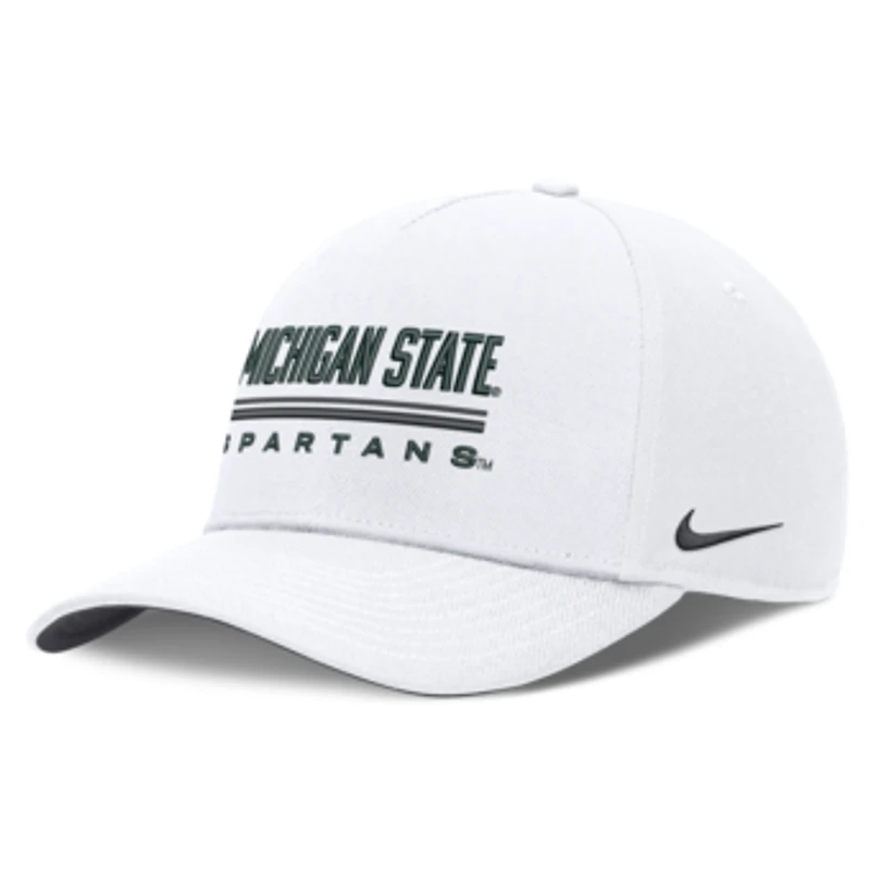 Men's Nike White Michigan State Spartans 2026 Sideline Dri-FIT Rise Adjustable Hat