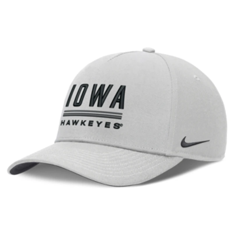 Men's Nike Gray Iowa Hawkeyes 2026 Sideline Dri-FIT Rise Adjustable Hat