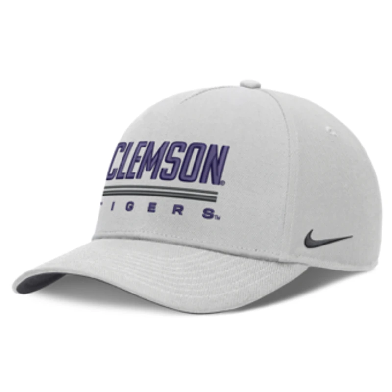 Men's Nike Gray Clemson Tigers 2026 Sideline Dri-FIT Rise Adjustable Hat