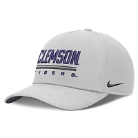 Men's Nike  Gray Clemson Tigers 2026 Sideline Dri-FIT Rise Adjustable Hat