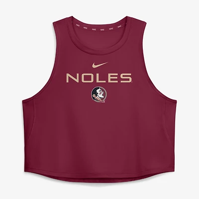 Women's Nike Garnet Florida State Seminoles One Dri-FIT Cropped Tank Top