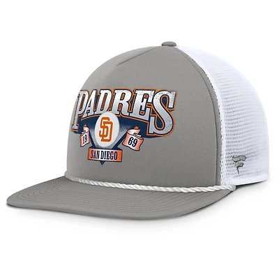 Men's Fanatics Gray/White San Diego Padres Recall Snapback Hat