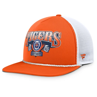 Men's Fanatics Orange/White Detroit Tigers Recall Snapback Hat