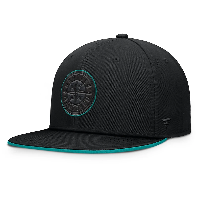 Men's Fanatics  Black Seattle Mariners Glint Snapback Hat