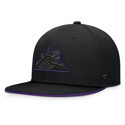 Men's Fanatics  Black Colorado Rockies Glint Snapback Hat