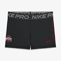 Women's Nike Black Ohio State Buckeyes Pro Dri-FIT Mid-Rise Shorts