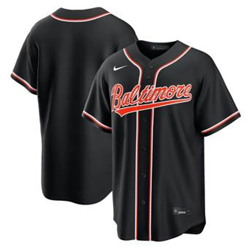 Men's Nike Baltimore Orioles Fashion Replica Black Out Jersey