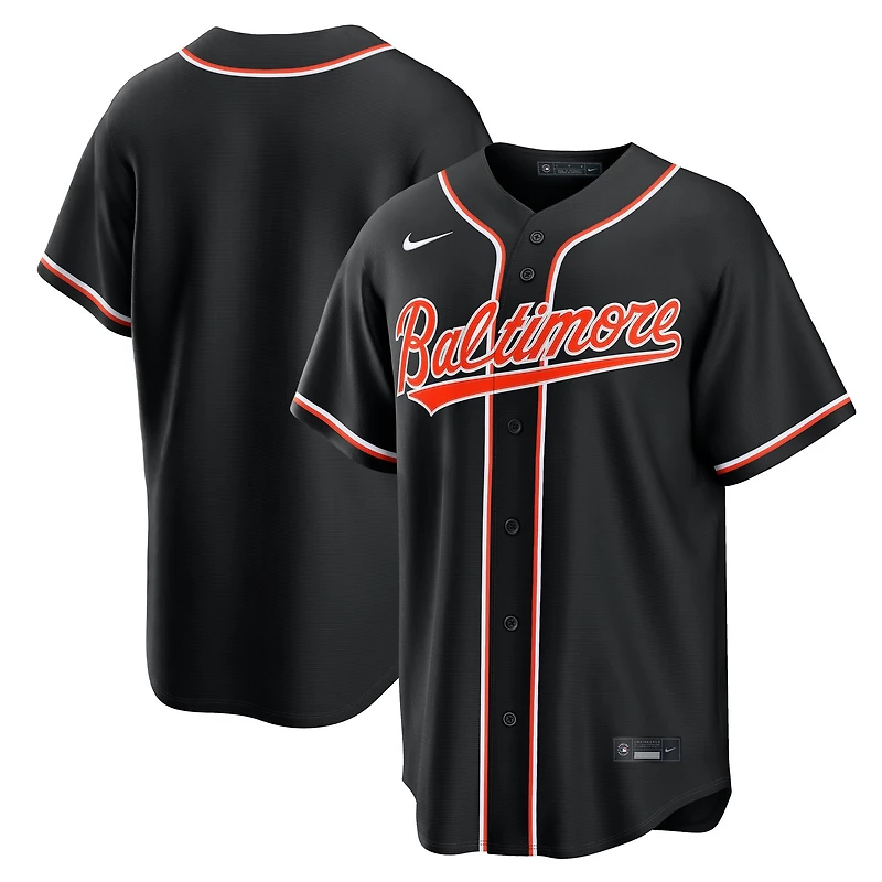 Men's Nike Baltimore Orioles Fashion Replica Black Out Jersey