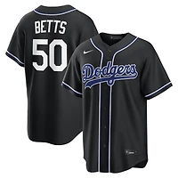 Men's Nike Mookie Betts Los Angeles Dodgers Fashion Replica Black Out Jersey