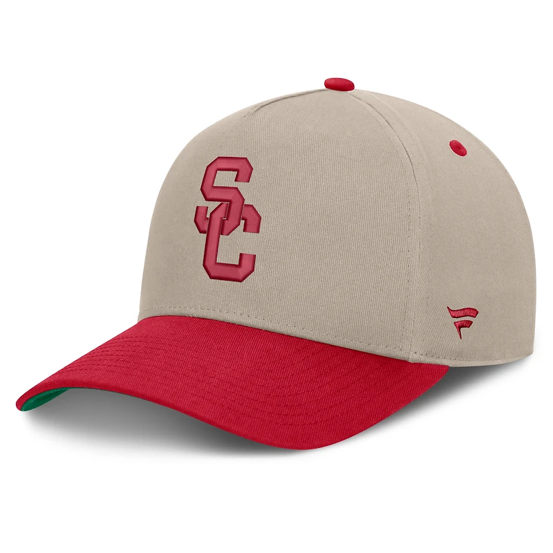 Men's Fanatics  Stone/Cardinal USC Trojans Veteran Two-Tone Adjustable Hat