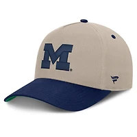 Men's Fanatics  Stone/Navy Michigan Wolverines Veteran Two-Tone Adjustable Hat
