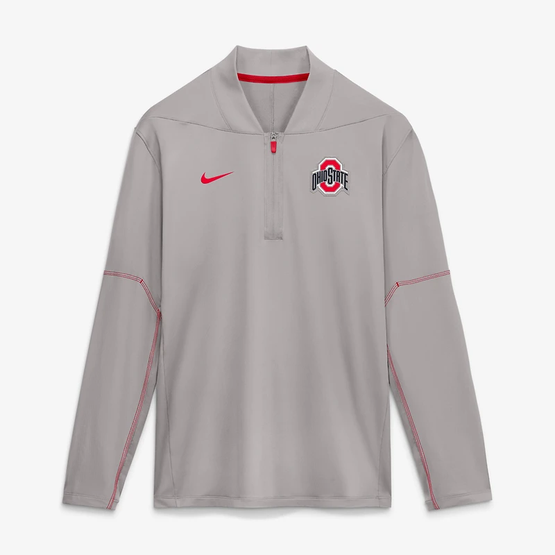 Men's Nike Gray Ohio State Buckeyes 2026 Sideline Midweight Half-Zip Dri-FIT Pullover