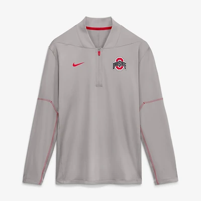 Men's Nike Gray Ohio State Buckeyes 2026 Sideline Midweight Half-Zip Dri-FIT Pullover