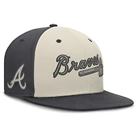 Men's Nike  Cream Atlanta Braves Dri-FIT True Fitted Hat