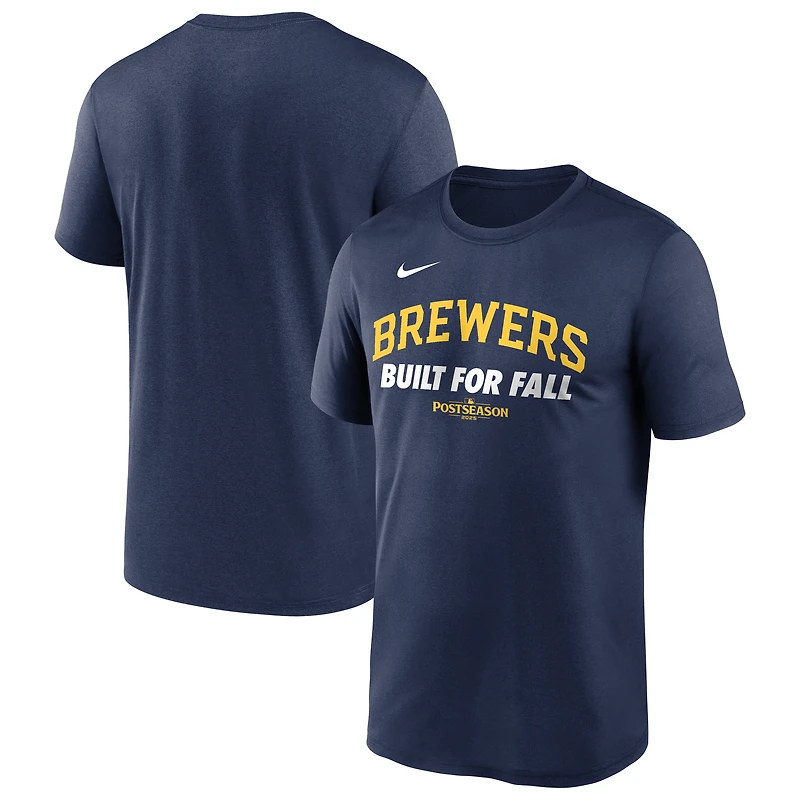 Men's Nike Navy Milwaukee Brewers 2025 MLB Postseason Authentic Collection Legend Dri-FIT T-Shirt