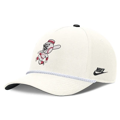 Men's Nike Cream Cincinnati Reds Cooperstown Rise Adjustable Hat