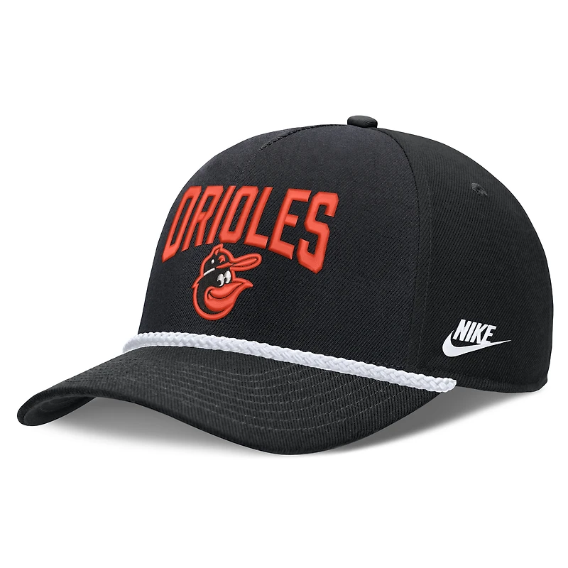 Men's Nike  Black Baltimore Orioles Cooperstown Rise Adjustable Hat