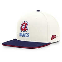 Men's Nike Cream/Royal Atlanta Braves Cooperstown Pro Dri-FIT Snapback Hat