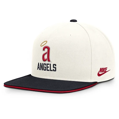 Men's Nike Cream/Navy California Angels Cooperstown Pro Dri-FIT Snapback Hat