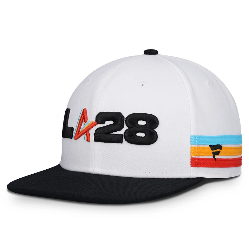 Men's Fanatics White/Black LA28 Summer Olympics Batters Box Snapback Hat