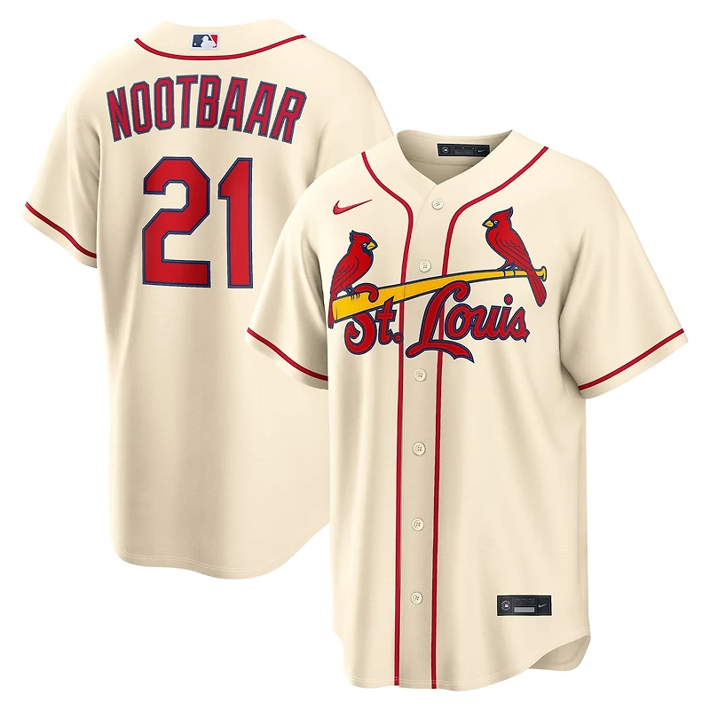 Men's Nike Lars Nootbaar Cream St. Louis Cardinals Alternate Replica Jersey