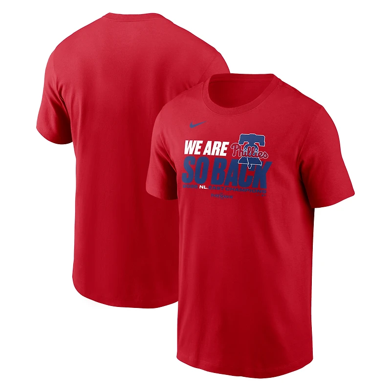Men's Nike Red Philadelphia Phillies 2025 NL East Division Champions T-Shirt