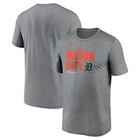 Men's Nike Heather Charcoal Detroit Tigers 2025 MLB Postseason Legend Dri-FIT T-Shirt