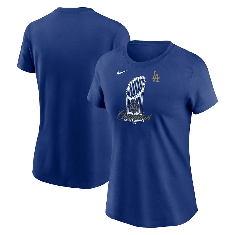 Women's Nike Royal Los Angeles Dodgers 2025 World Series Champions Trophy T-Shirt