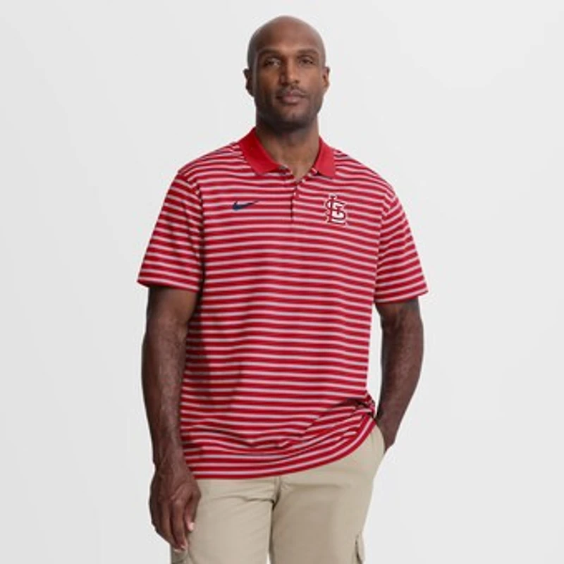Men's Nike Red/White St. Louis Cardinals Striped Victory Dri-FIT Polo