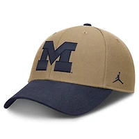 Unisex Jordan Brand Beige/Navy Michigan Wolverines Primetime Rise Dri-FIT Adjustable Hat
