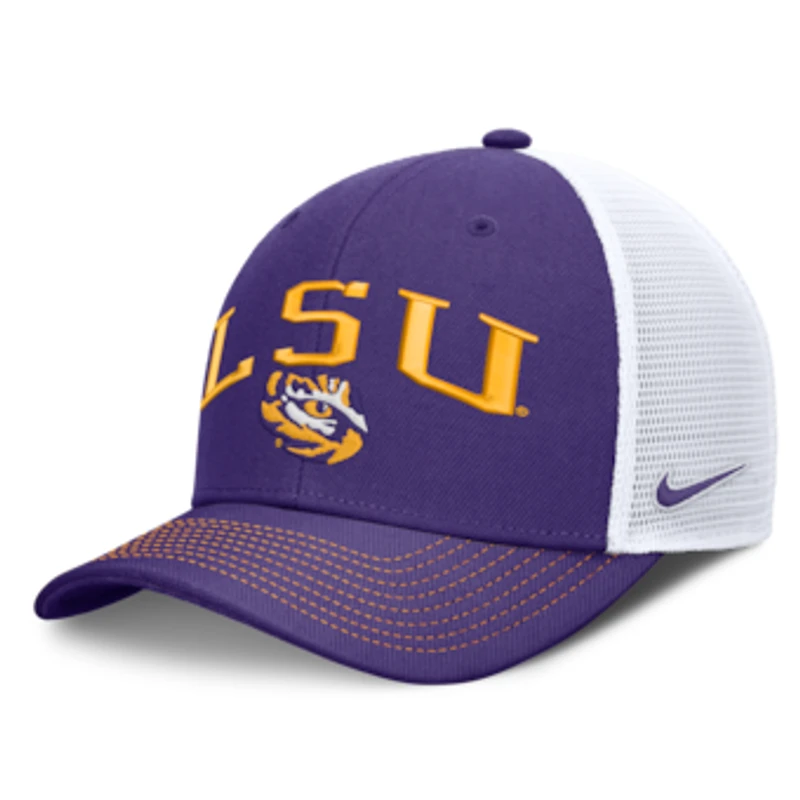 Unisex Nike Purple/White LSU Tigers Primetime Arched Trucker Adjustable Hat