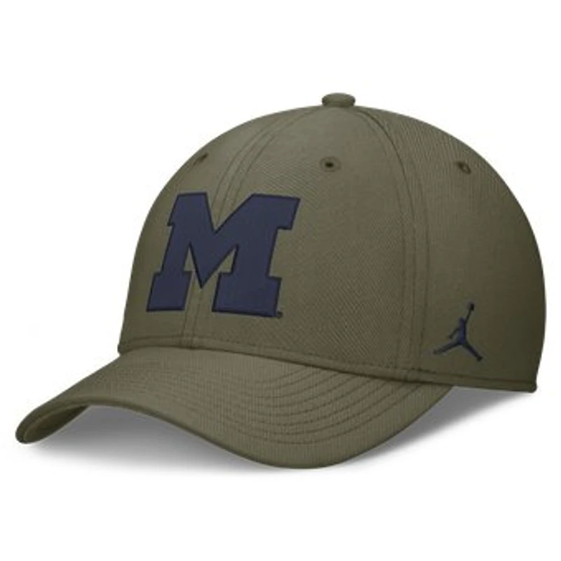 Men's Jordan Brand  Olive Michigan Wolverines Primetime SwooshFlex Dri-FIT Hat