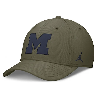 Men's Jordan Brand  Olive Michigan Wolverines Primetime SwooshFlex Dri-FIT Hat